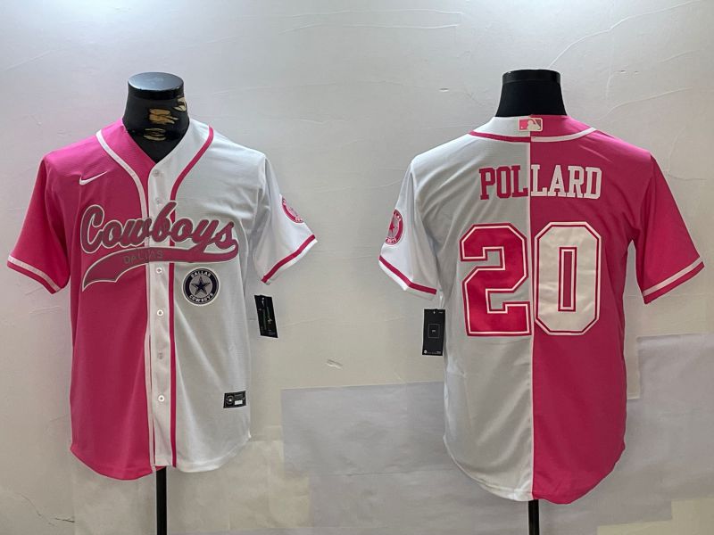 Men Dallas Cowboys #20 Pollard white pink Joint Name 2024 Nike Limited NFL Jersey style 5->dallas cowboys->NFL Jersey